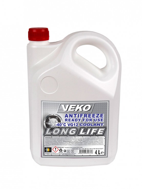 Антифриз VEKO VG12 -40°С 4L Антифриз VEKO VG12 -40°С 4L